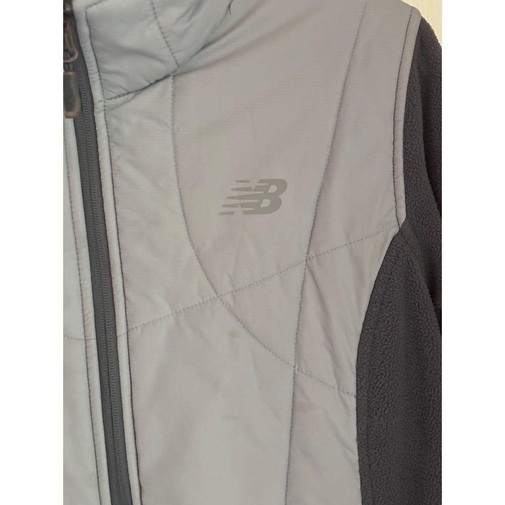 New Balance Womens Gray Full Zip Quilted Fleece Jacket Size L - Picture 2 of 16